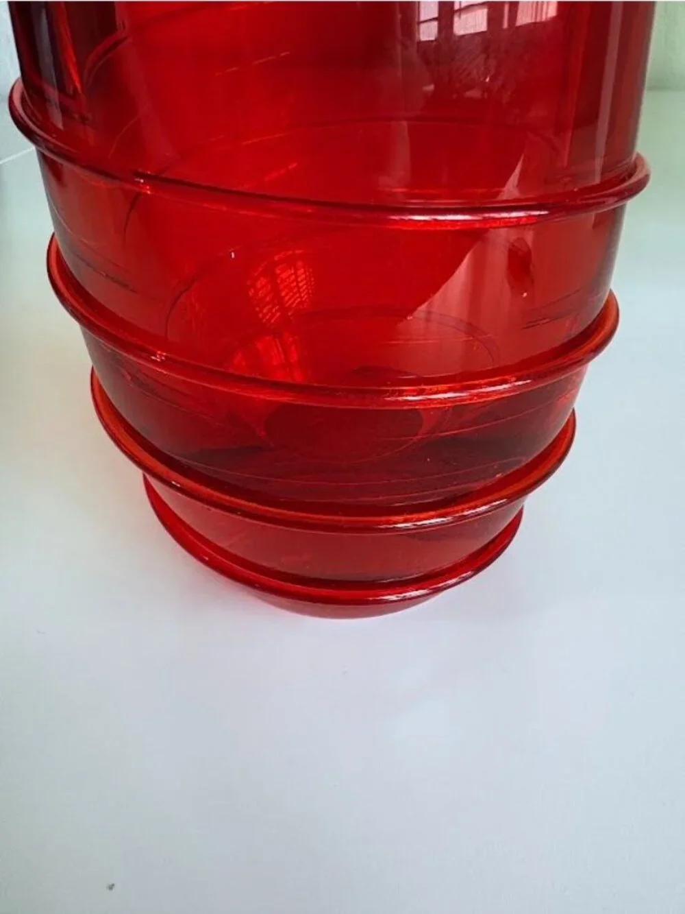 Red & Amber Swirl Glass Vase By Waterford Evolution Poland - 11